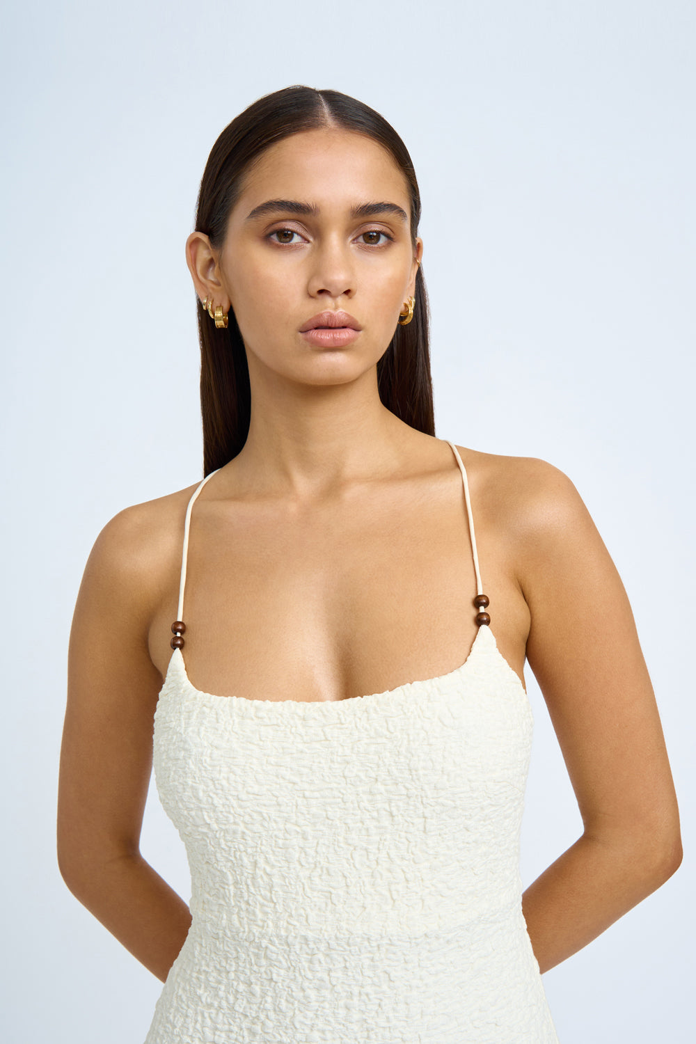 Bianca Lace-Up Back Bow Midi Dress main image 1