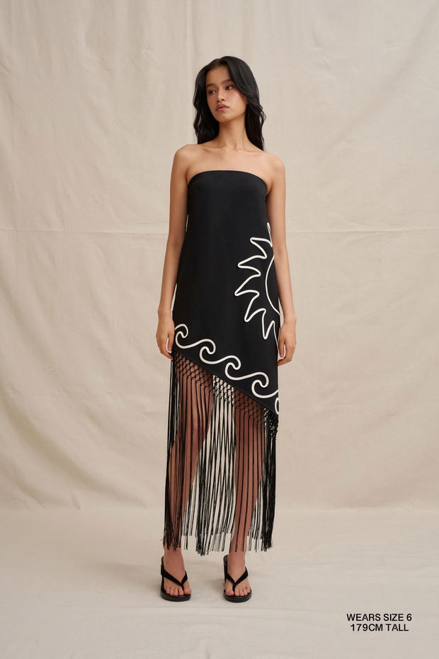 Sun Bind Strapless Midi Dress