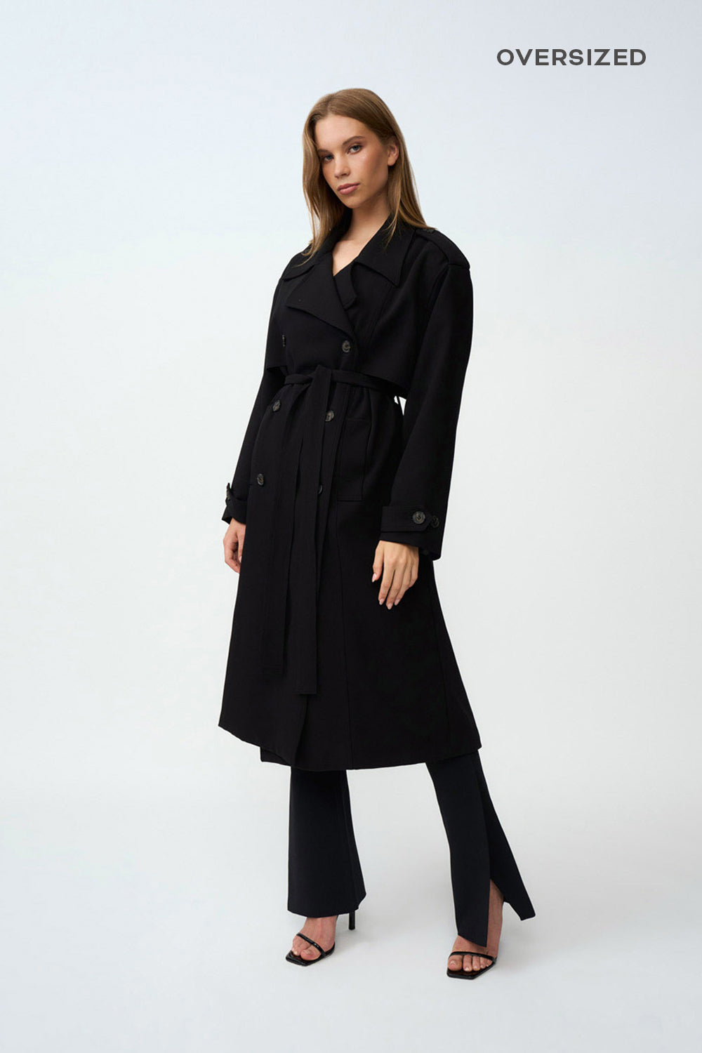 Blair Belted Trench Coat - Black – BY JOHNNY.