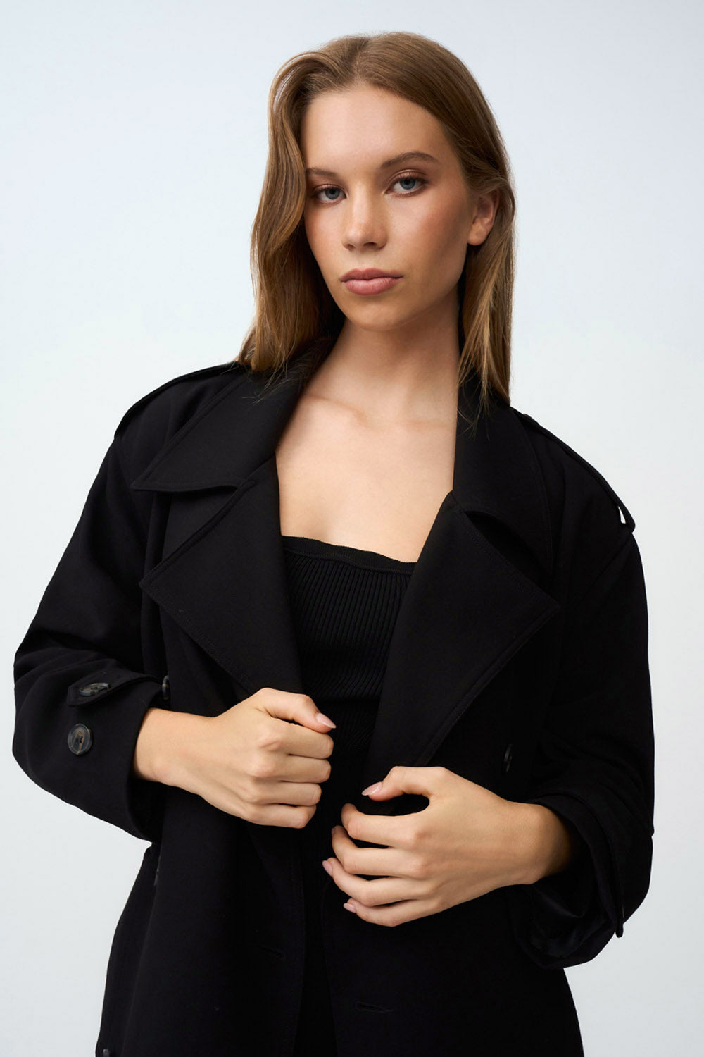 Blair Belted Trench Coat - Black – BY JOHNNY.