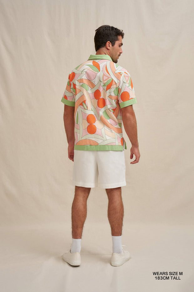 Bloomtide Sun Shirt - Multi Green Peach