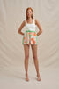 Bloomtide Mini Short - Multi Green Peach