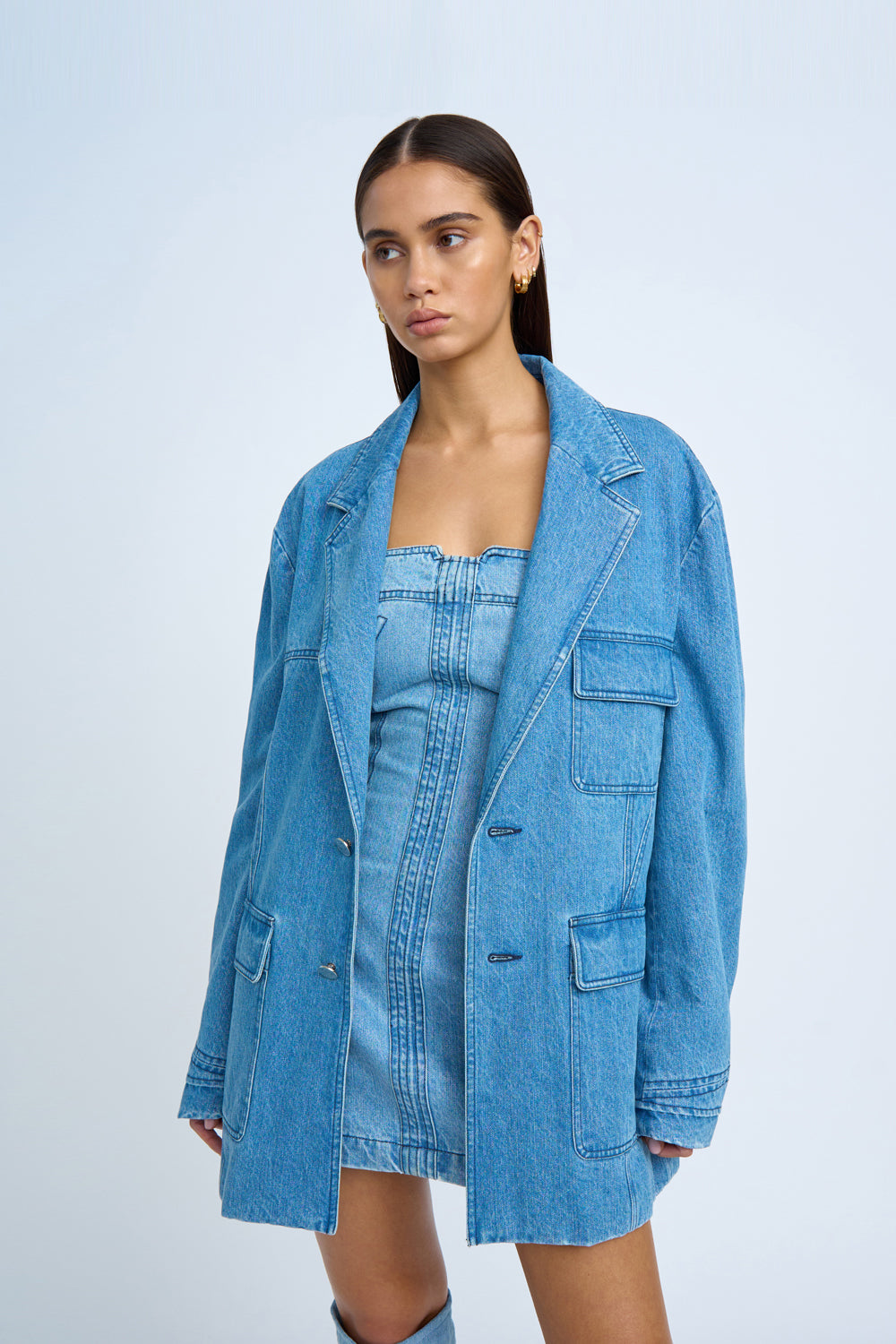 Blue Jean Beauty Blazer | Final Sale - Blue Wash – BY JOHNNY.