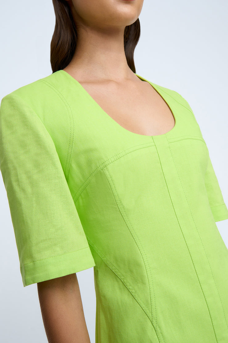 Bora Box Sleeve Mini Dress Final Sale Sunny Lime – BY