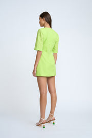 Bora Box Sleeve Mini Dress - Sunny Lime
