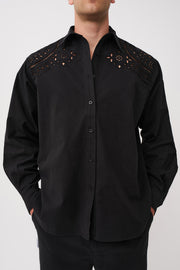 Bowie Broderie Shirt - Black