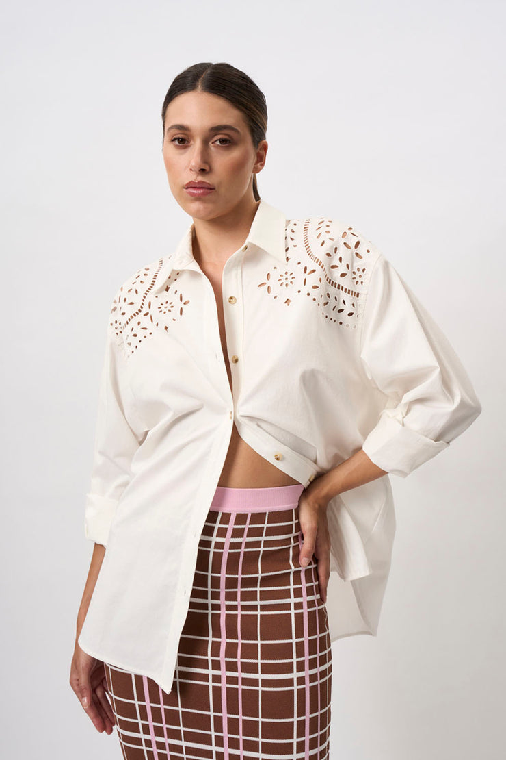 Bowie Broderie Shirt | Final Sale - Ivory