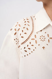 Bowie Broderie Shirt | Final Sale - Ivory