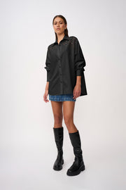 Bowie Broderie Shirt | Final Sale - Black