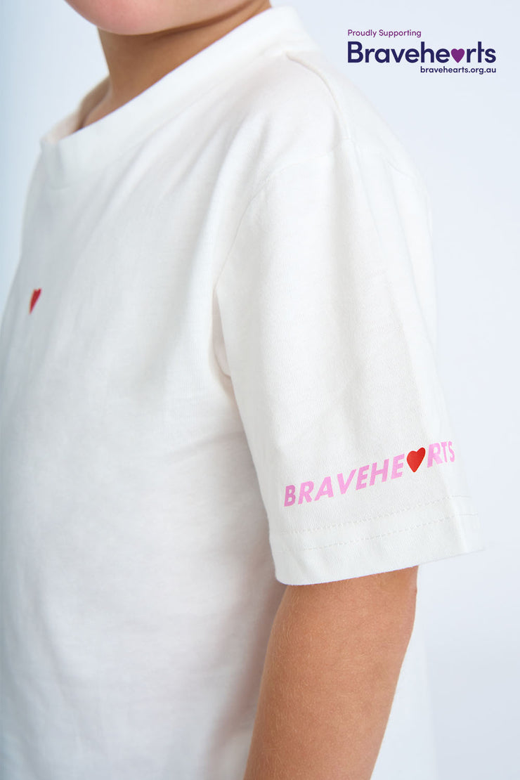 Bravehearts Junior Tee - Ivory Pink