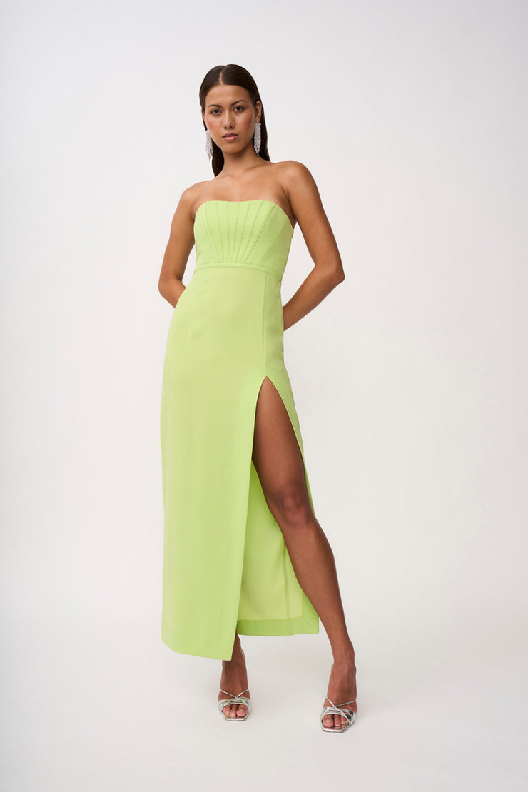 Brielle Bind Strapless Dress | Final Sale - Pear Green