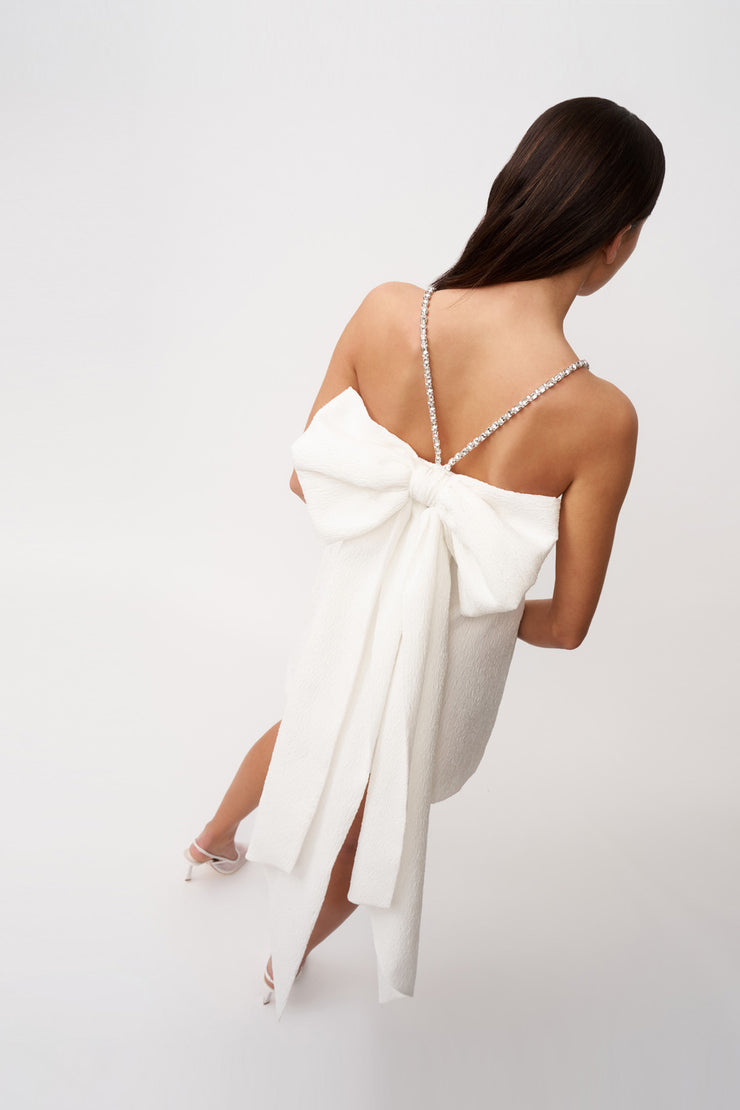 Brooklyn Bow Back Mini Dress - Ivory