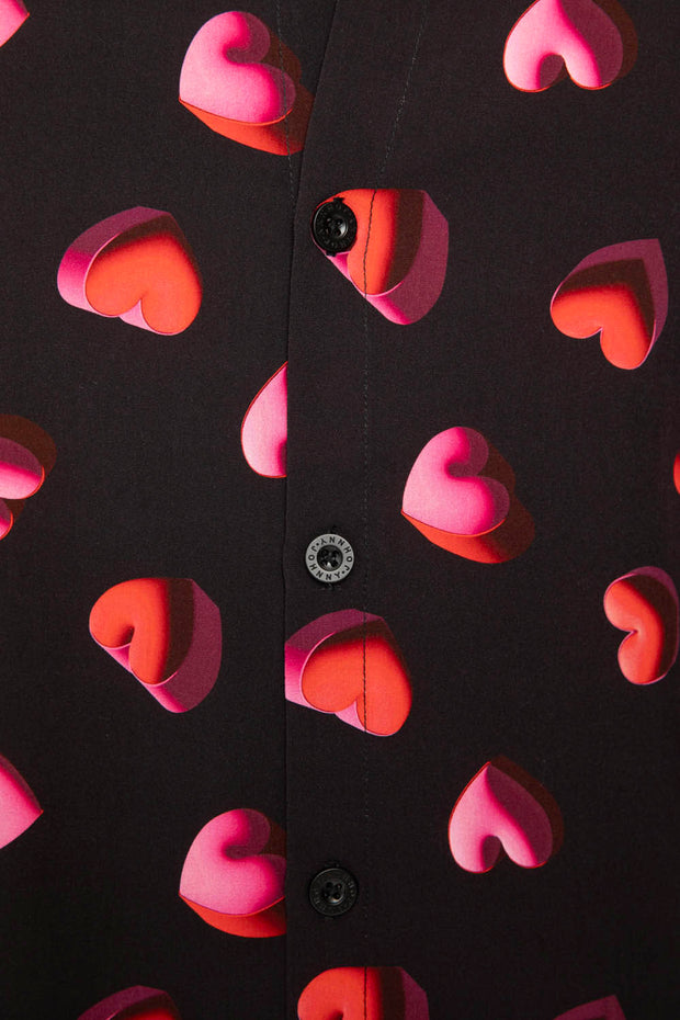Bubble Heart Shirt | Final Sale  - Black Red Pink