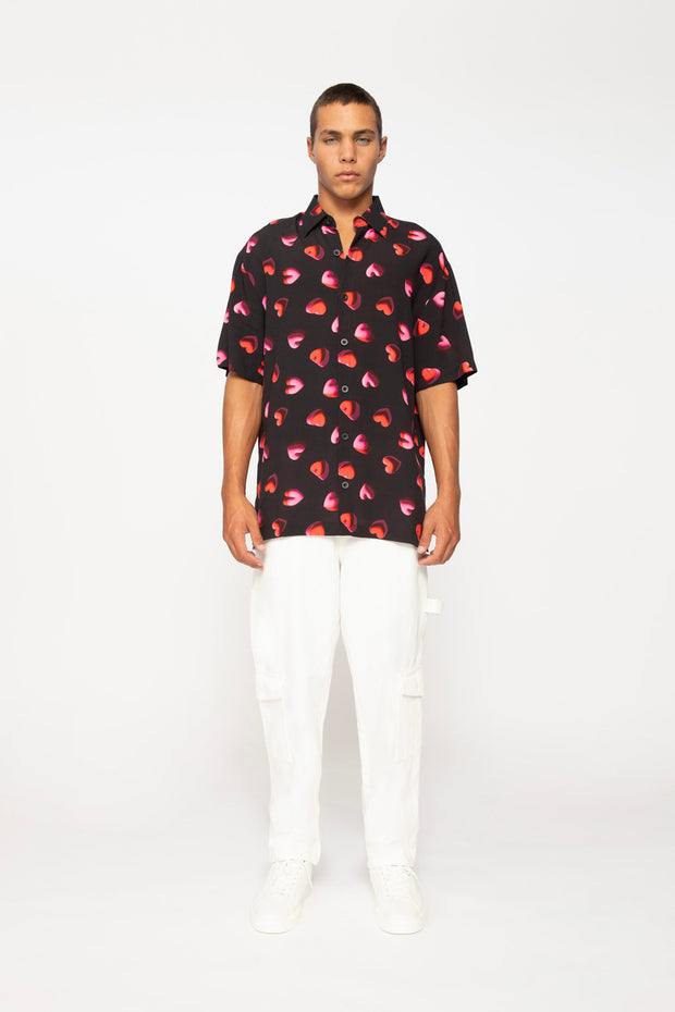 Bubble Heart Shirt | Final Sale  - Black Red Pink
