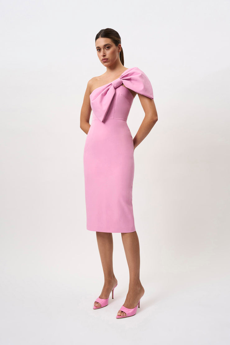 Bridget Bow Midi Dress - Pink