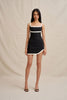 Calypso Splice Mini Dress - Ivory Black