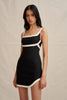 Calypso Splice Mini Dress - Ivory Black