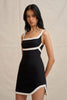 Calypso Splice Mini Dress - Ivory Black