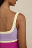 Calypso Splice Mini Dress - Lilac Yellow Pink