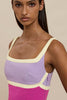Calypso Splice Mini Dress - Lilac Yellow Pink