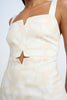 Celia Sand Floral Mini Dress - Sand Ivory