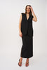 Chain Trim Longline Skirt - Black