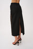 Chain Trim Longline Skirt - Black