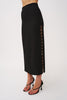 Chain Trim Longline Skirt - Black