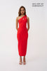 Chiara One Shoulder Midi Dress - Red