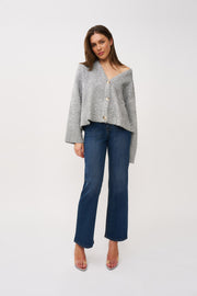 Chrome Knit Oversized Cardi - Silver