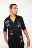 Conrad Geo Embroidery Shirt - Black