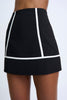 Contrast Pipe Mini Skirt | Final Sale - Black Ivory