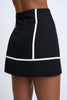 Contrast Pipe Mini Skirt - Black Ivory