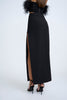 Curve Split Full Length Skirt | Final Sale - Black