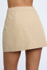 Curve Waist Cargo Mini Skirt - Beige