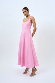Daphne Bust Midi Dress - Taffy Pink