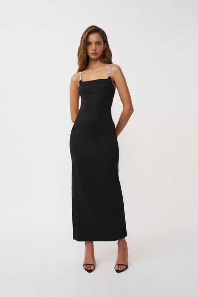 Daria Ankle Length Dress - Black Pink