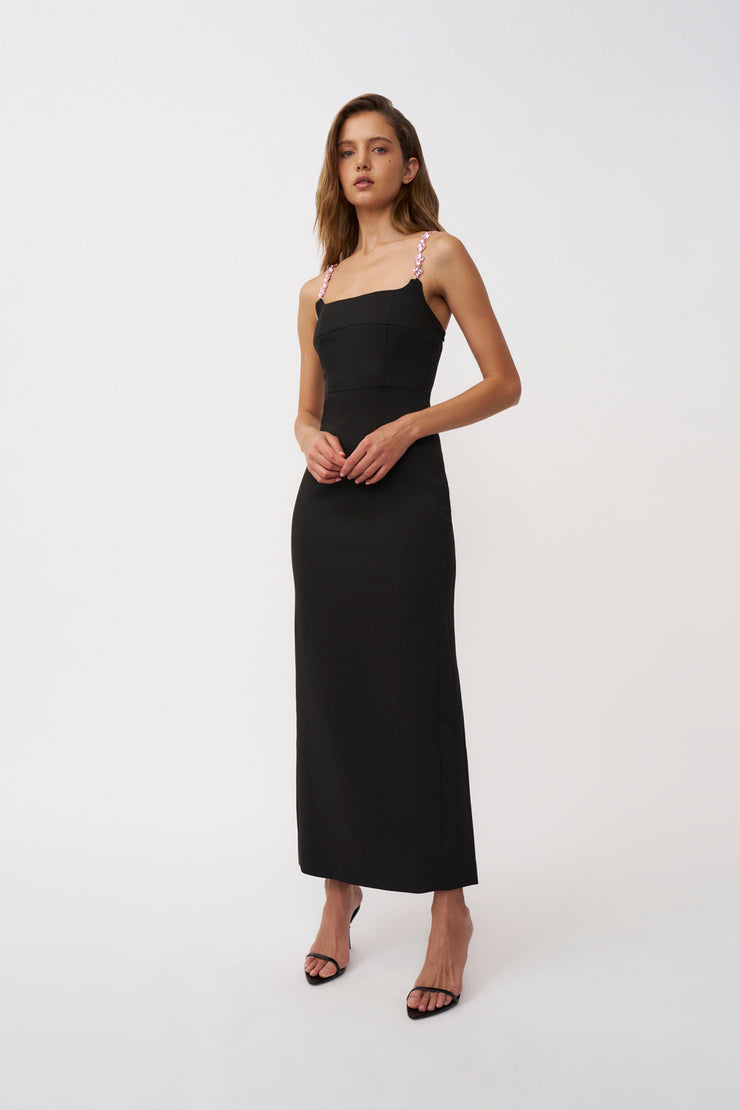 Daria Ankle Length Dress - Black Pink