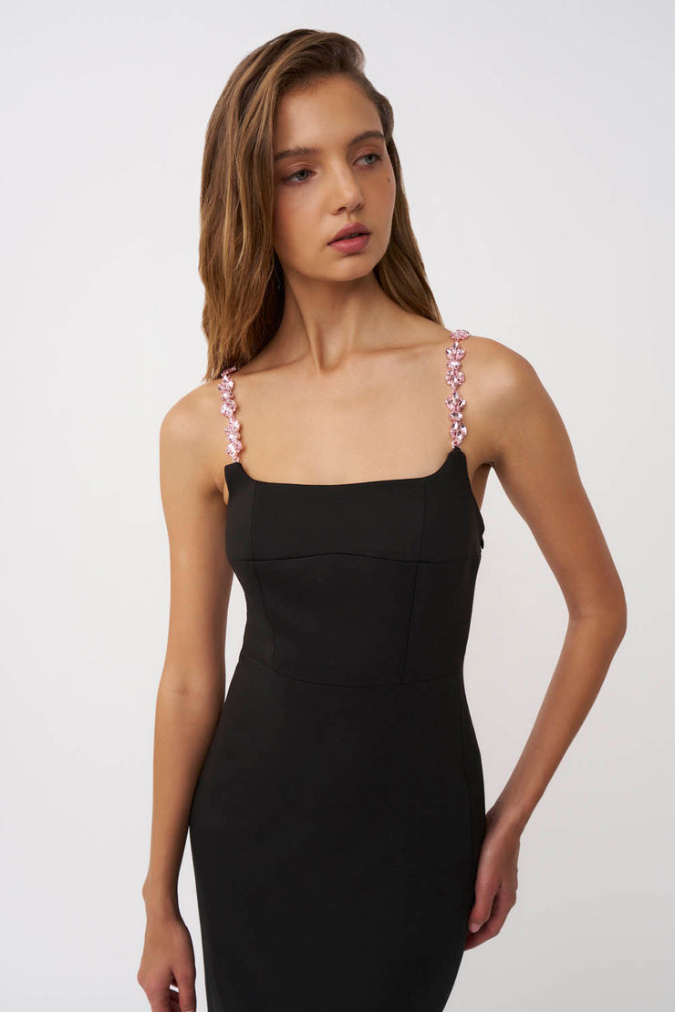 Daria Ankle Length Dress - Black Pink