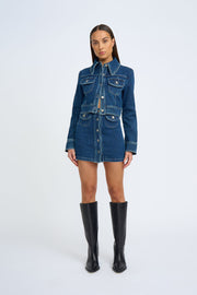 Daze Denim Pipe Crop Jacket | Final Sale - Indigo