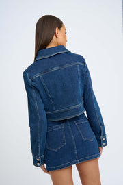 Daze Denim Pipe Crop Jacket | Final Sale - Indigo