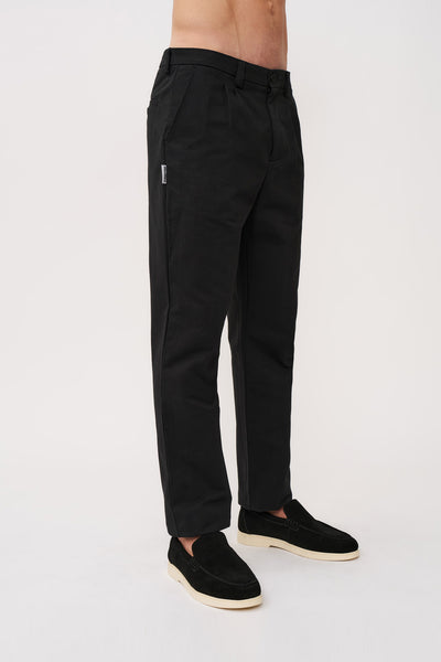 Dean Pleat Front Pant - Black