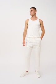 Dean Pleat Front Pant - Ivory