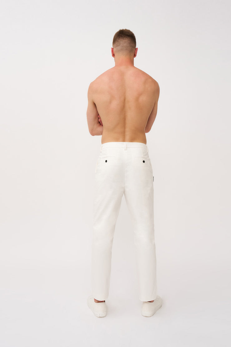 Dean Pleat Front Pant - Ivory