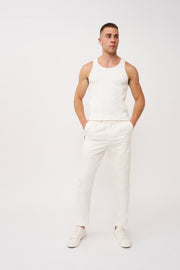 Dean Pleat Front Pant - Ivory