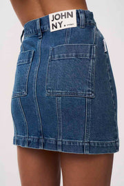 Della Denim Panel Mini Skirt | Final Sale - Blue Wash