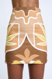 Desert Blooms Mini Skirt - Toasted Nut Primrose