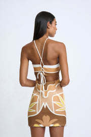 Desert Blooms Mini Skirt - Toasted Nut Primrose