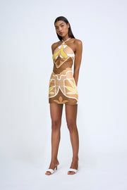 Desert Blooms Mini Skirt - Toasted Nut Primrose
