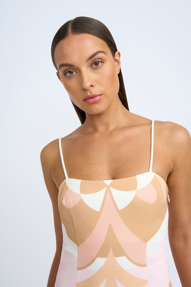 Desert Blooms Shift Mini - Pink Tan Multi
